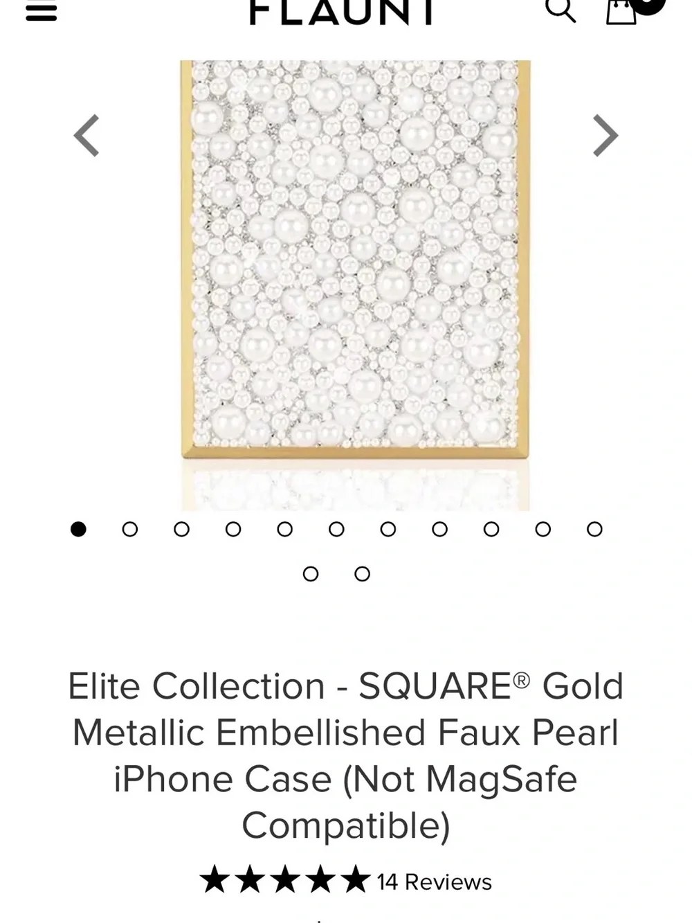 FLAUNT Elite Collection - Pearl-Embellished Gold Phone Case - iPhone 16 Pro
